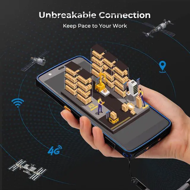 Alt view image 7 of 7 - MUNBYN Android Barcode Scanner with Full Screen, 5.7-inch PDA Android 10, 2D 1D Barcode Scanner, MUNBYN Inventory QR Scanner, Handheld Mobile Computer, 3+32G, IP67 Dual-Band Wi-Fi 4G BT Data Collector