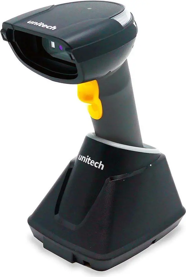 Main image of Unitech America MS852B Rugged 2D Imager Barcode Scanner, USB, Handheld Wireless BT, Bluetooth, w/Cradle, Retail, Hospitality, Store, TAA Compliant, MS852-AUBB0C-SG