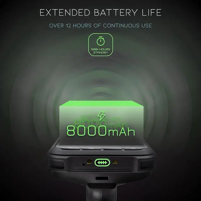 Alt view image 6 of 6 - Chainway C72 Ultra Rugged Android Barcode Scanner, Pistol Grip, Android 11, Google Play, Zebra 2D/1D/QR Barcode Reader, 5.2 Vivid Screen, WiFi, GPS, 8000mAh All Day Battery (Build Your Own)