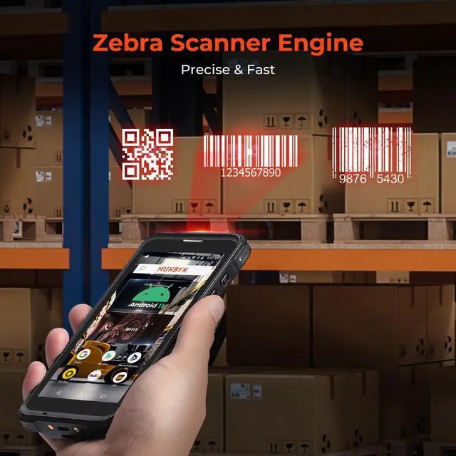 Alt view image 5 of 7 - MUNBYN Android Barcode Scanner with Full Screen, Android Barcode Scanner, Rugged PDA Handheld Mobile Computer Android 11, BT 5.1, Wi-Fi 6, 1D/2D/QR Zebra Scanner, Wireless Inventory Barcode Scanner