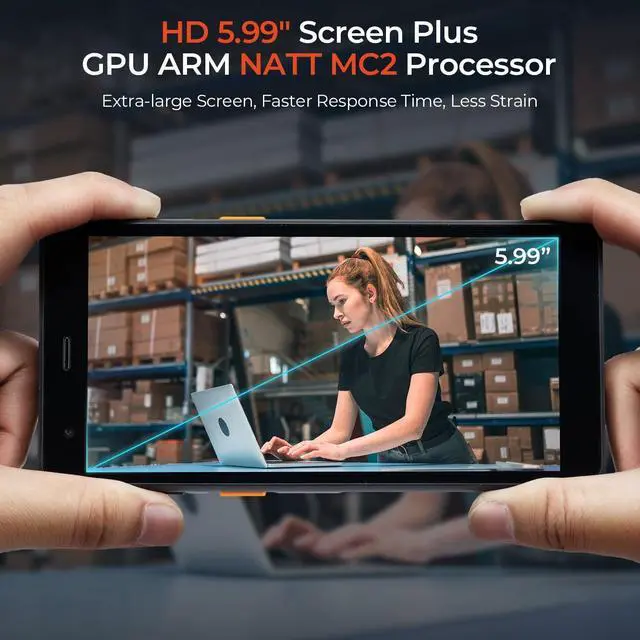 Alt view image 6 of 7 - 2023 MUNBYN Android Barcode Scanner with Full Screen, Andriod 12 Scanner, 5G Rugged PDA, Zebra SE4710 Barcode Scanner, 5.99" Touch Screen Mobile Computer Handheld 4+64GB, BT/Wi-Fi Data Collector IP65