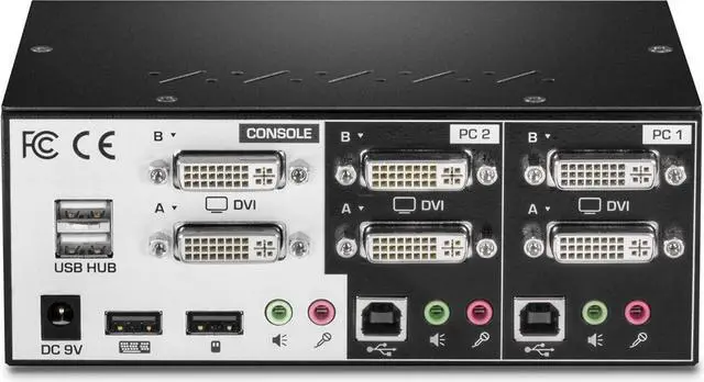 Alt view image 7 of 7 - TRENDnet 2-Port Dual Monitor DVI KVM Switch with Audio, 2-Port USB 2.0 Hub, Digital Resolutions up to 1920 x 1200, Analog Resolutions up to 2048 x 1536, TK-232DV