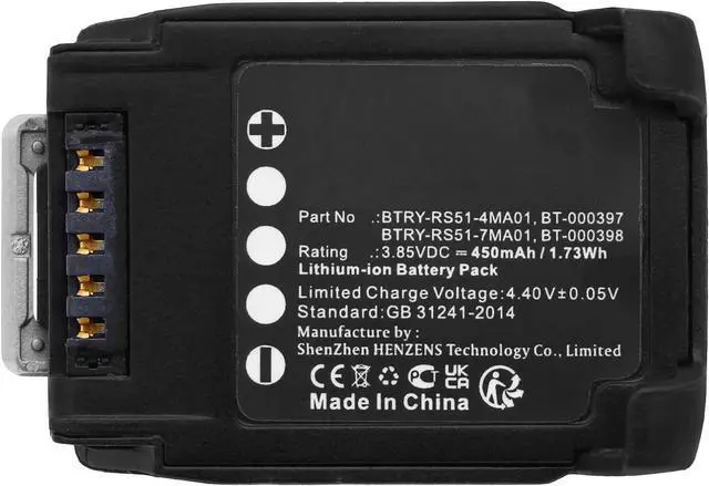 Alt view image 5 of 5 - Synergy Digital Barcode Scanner Battery, Compatible with Zebra RS5100 Ring Scanner Barcode Scanner, (Li-ion, 3.85V, 450mAh) Ultra High Capacity, Replacement for Zebra BT-000397 Battery