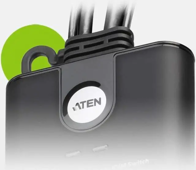 Alt view image 4 of 4 - ATEN CS22HF 2-Port USB FHD HDMI Cable KVM Switch - 2 Computer(s) - 1 Local User(s) - 1920 x 1200-4 x USB - 3 x HDMI - Desktop