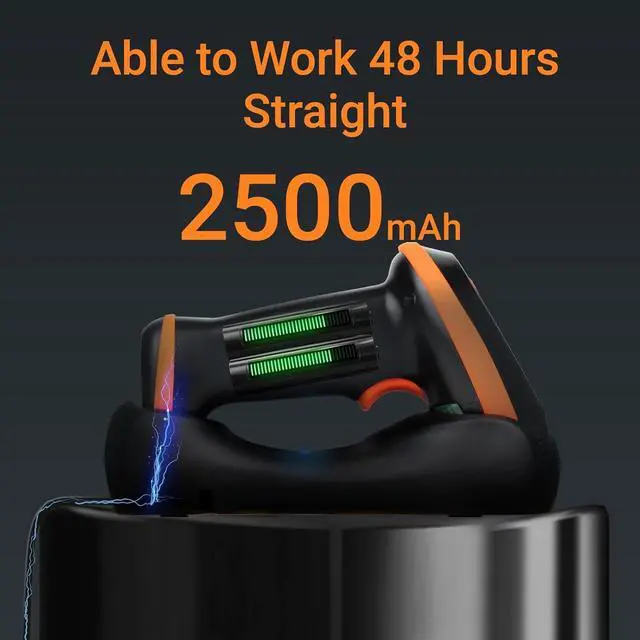 Alt view image 3 of 7 - Barcode Scanner Wireless with Screen: Pro Version 1D 2D QR with Setting Keypad Charging Cradle Works with Bluetooth 2.4G Wireless USB Wired Handheld Bar Code Reader HW0009