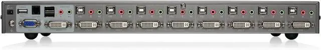 Alt view image 3 of 4 - IOGEAR 8-Port Rackmount DVI and VGA KVMP Switch with 2-DVI-D USB KVM Cables, TAA Compliant, GCS1108