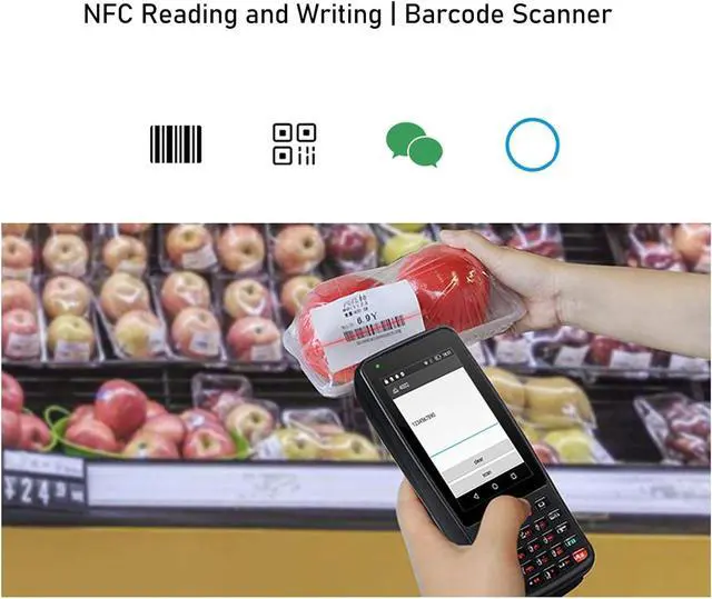 Alt view image 2 of 7 - Android Barcode Scanner, Handheld Mobile Computer Portable PDA 1D 2D QR Bar Code Reader Support 2/3/4G WiFi BT Communication with 4.0 Inch Screen for Warehouse Inventory (US Plug)