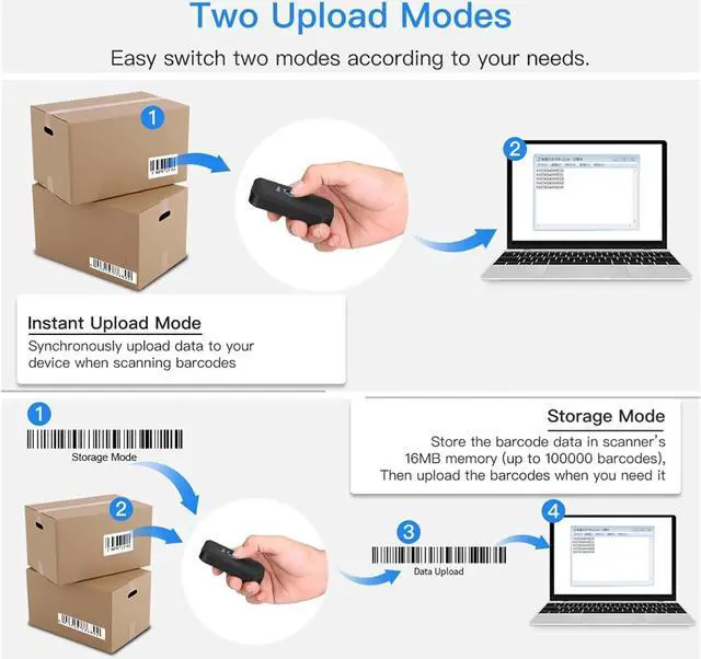 Alt view image 6 of 7 - Automatic Barcode Scanning System Portable 1D Laser Barcode Scanner 2.4G Wireless Fast Precise Scanning Retail Store USB Wired Bar Code Reader