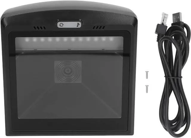 Main image of 2D QR Hands Free Barcode Scanner, Large Screen Automatic 2D QR Barcode Scanner, Desktop Omnidirectional Scanning UPC Reader, ABS Bar Code Reader for POS, PC, Supermarket, Bookstore