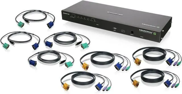 Main image of IOGEAR 8-Port IP Based KVM Kit with PS/2 and USB KVM Cables, GCS1808iKIT
