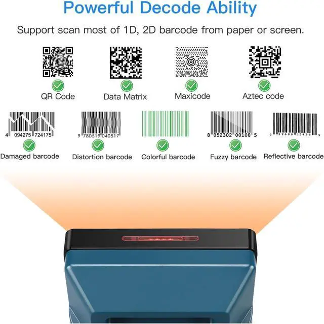 Alt view image 4 of 7 - Automatic Barcode Scanning System 2D Desktop Barcode Scanner Omnidirectional Hands-Free 1D USB Wired Table Bar Code Reader PDF417 QR Image Screen Scanning