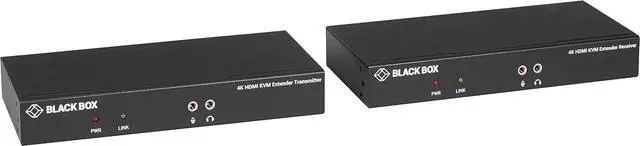 Main image of Black Box KVM Extender KIT Over Fiber - 4K, Single-Head, HDMI, USB 2.0, Serial, Audio, LOC