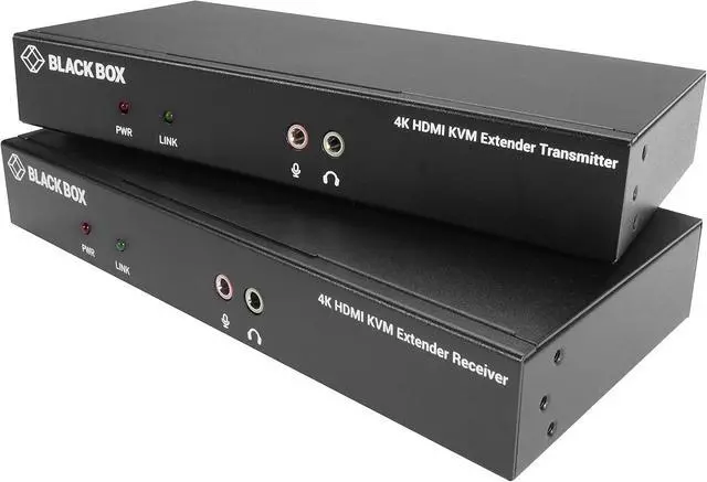 Alt view image 4 of 6 - Black Box KVM Extender KIT Over Fiber - 4K, Single-Head, HDMI, USB 2.0, Serial, Audio, LOC