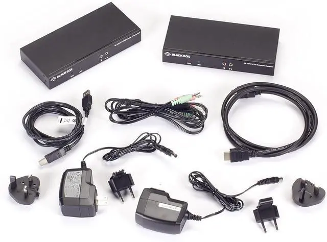 Alt view image 3 of 6 - Black Box KVM Extender KIT Over Fiber - 4K, Single-Head, HDMI, USB 2.0, Serial, Audio, LOC