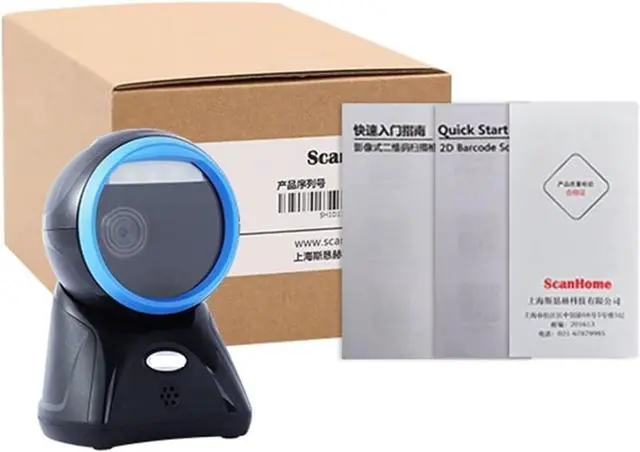 Alt view image 7 of 7 - Automatic Barcode Scanning System Barcode Scanner Scan Engine 2D Barcode Scanner Platform Supermarket Special Cashier Scanner Commodity Catering Scanner SH-7400 (Color : Blue-USB)