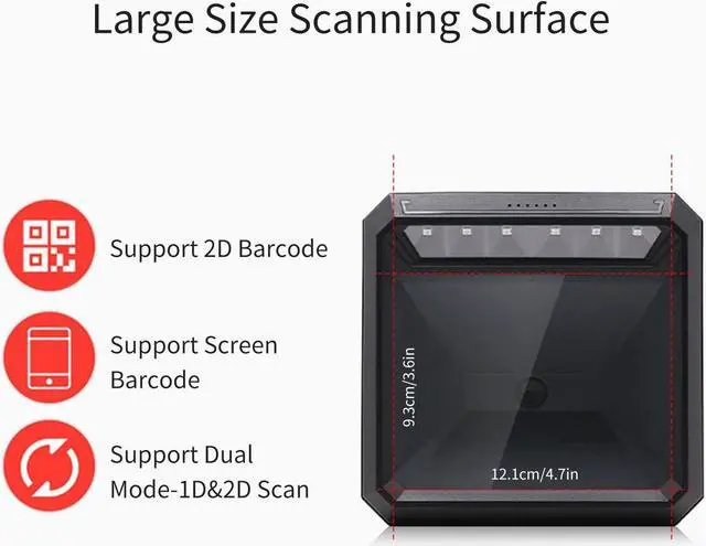 Alt view image 5 of 7 - BISOFICE 1D 2D Barcode Scanner QR Bar Code Reader Module Scanner CMOS Image USB Port Connection Omnidirectional Platform Auto Scanning High Scanning Speed 4m/s