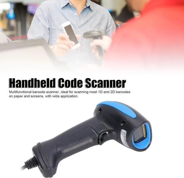 Alt view image 4 of 7 - 1D 2D Barcode Scanner Wired Handheld Bar Code Scanner Gun with USB Cable for Supermarket Library Retail Store Pharmacy