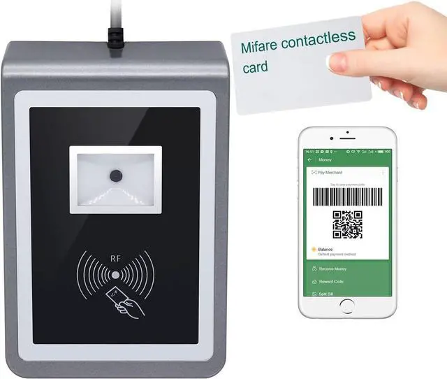 Main image of Embedded 1D 2D Barcode Scanner QR Bar Code Scanner with RFID Mifare 13.56MHZ Card Reader Self-Induction for Gate Machine Tickets Checking
