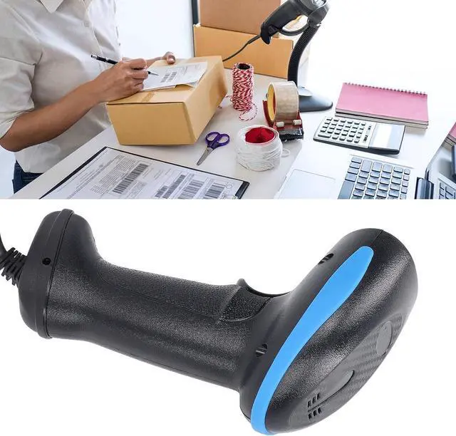 Alt view image 2 of 7 - 1D 2D Barcode Scanner Wired Handheld Bar Code Scanner Gun with USB Cable for Supermarket Library Retail Store Pharmacy