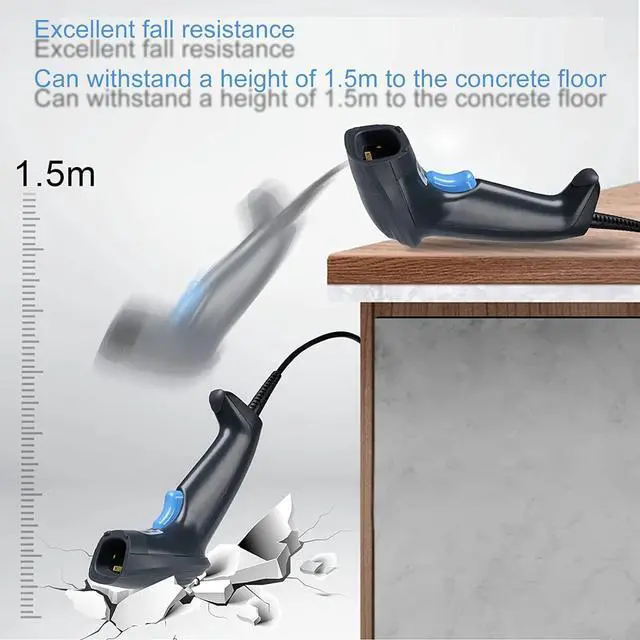 Alt view image 2 of 7 - FTVOGUE Wired Barcode Scanner, Anti Drop 2D Barcode Scanner, 2D Handheld Bar Code Reader Scanner for Supermarket Library, Scanning Device