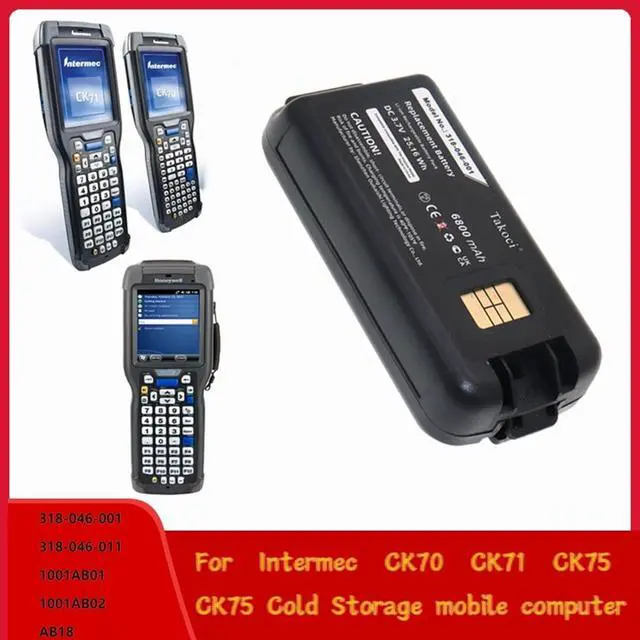 Alt view image 2 of 7 - Youejoeq Replacement for Intermec CK70 CK71 Honeywell CK75 1001AB01 1001AB02 318-046-001 318-046-011 AB18 318-046-031 318-046-032 Barcode Scanner Battery 6800mAh 3.7V Lithium Ion
