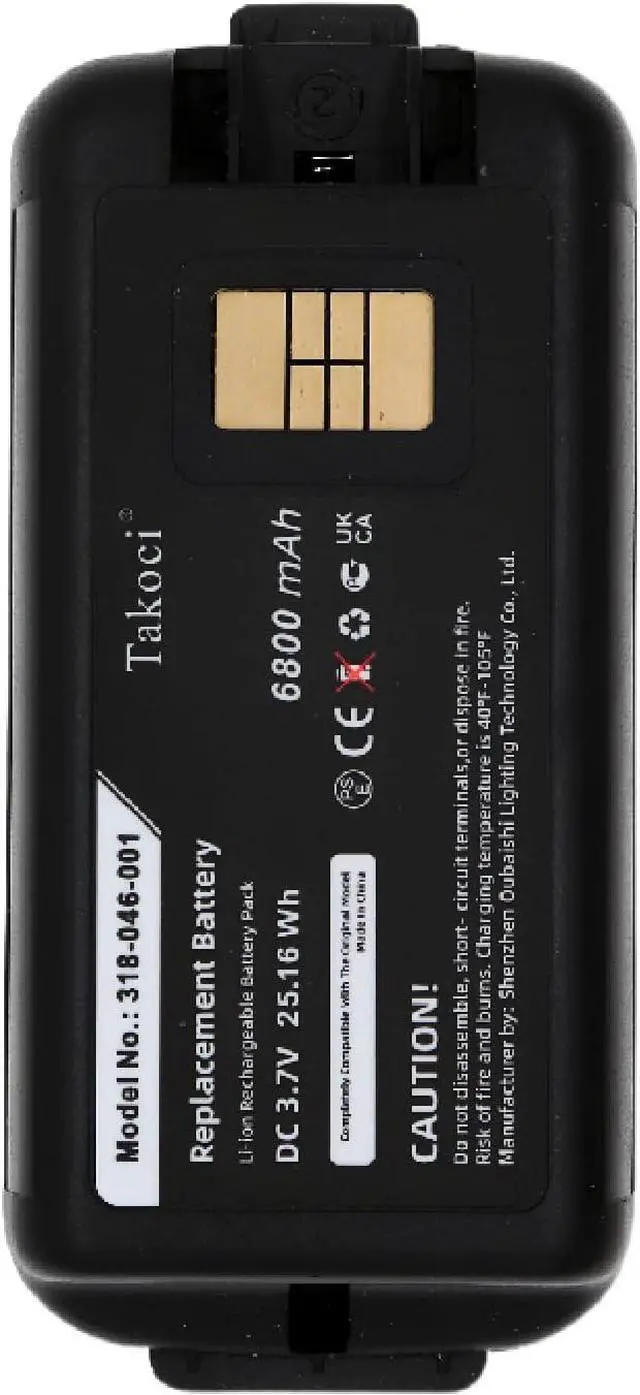 Alt view image 5 of 7 - Youejoeq Replacement for Intermec CK70 CK71 Honeywell CK75 1001AB01 1001AB02 318-046-001 318-046-011 AB18 318-046-031 318-046-032 Barcode Scanner Battery 6800mAh 3.7V Lithium Ion