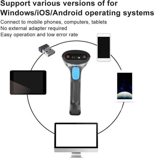 Alt view image 7 of 7 - 753 Bluetooth Barcode Scanner for Warehouses,Barcode Scanner Wireless QR Code LED Reader QR Bar Code Scanner for Bluetooth for AndroidWindows (Wireless 2D Scanner YHD-6200W)