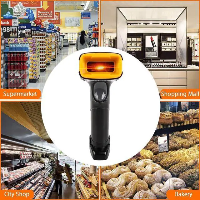 Alt view image 2 of 7 - Bluetooth Barcode Scanner, Industrial Barcode Scanning System with LED Indicator Light and Buzzer, 3 in 1 Reader, 3 Connection Modes and Decoding Ability Strong, for Warehouse, Library, Store