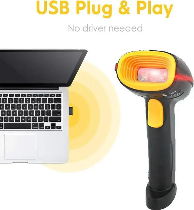 Alt view image 7 of 7 - Bluetooth Barcode Scanner, Industrial Barcode Scanning System with LED Indicator Light and Buzzer, 3 in 1 Reader, 3 Connection Modes and Decoding Ability Strong, for Warehouse, Library, Store