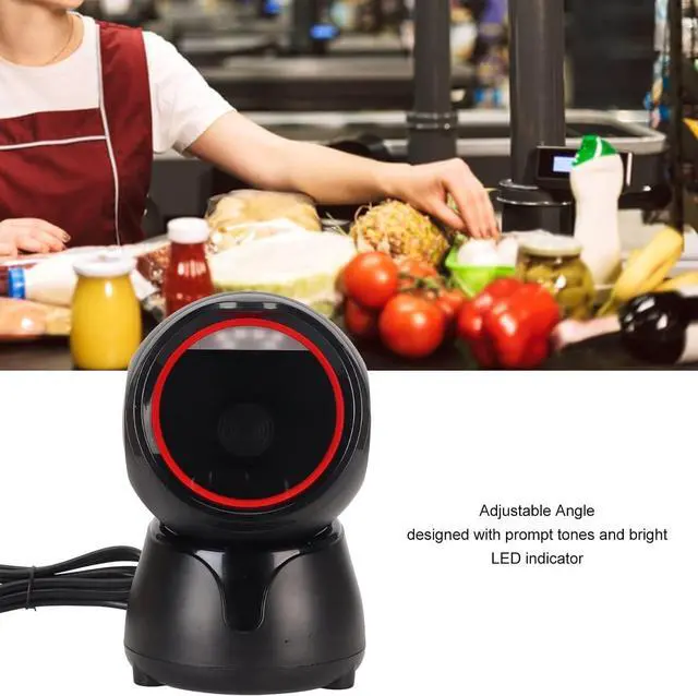 Alt view image 3 of 7 - Zyyini Desktop Barcode Scanner, 1D 2D QR Code Global Shutter USB Barcode Reader, Buzzer, LED Indicator, Capture Barcodes from Mobile Phone Screen, for Market Bank Store