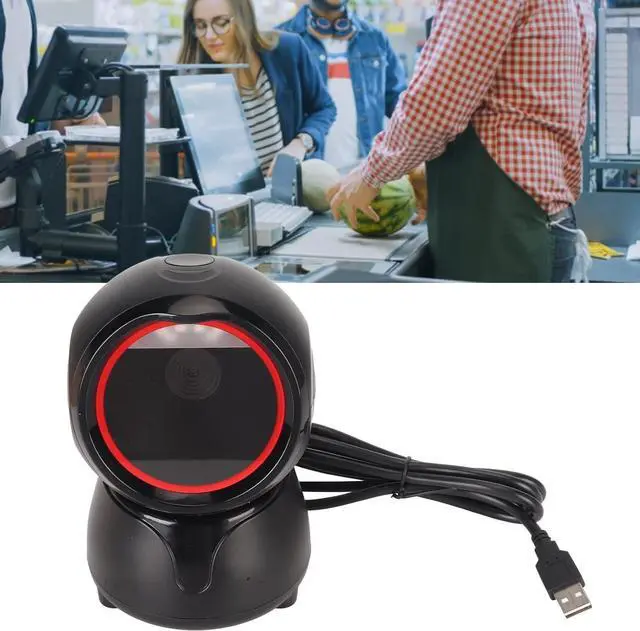 Alt view image 6 of 7 - Zyyini Desktop Barcode Scanner, 1D 2D QR Code Global Shutter USB Barcode Reader, Buzzer, LED Indicator, Capture Barcodes from Mobile Phone Screen, for Market Bank Store