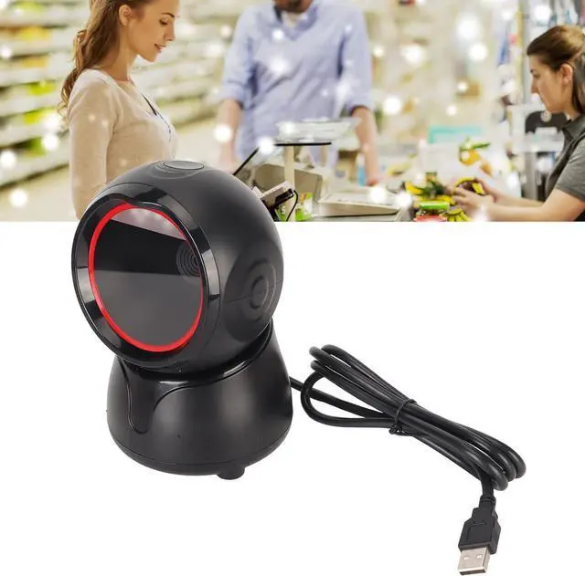 Alt view image 2 of 7 - Zyyini Desktop Barcode Scanner, 1D 2D QR Code Global Shutter USB Barcode Reader, Buzzer, LED Indicator, Capture Barcodes from Mobile Phone Screen, for Market Bank Store