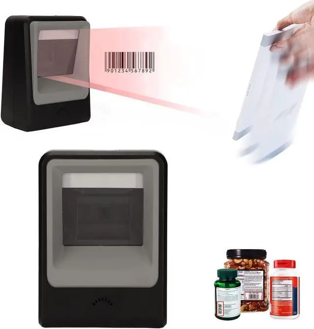 Alt view image 2 of 7 - High Sensitivity 1D 2D Code Scanner Desktop Wired Barcode Scanner for Supermarkets Shops