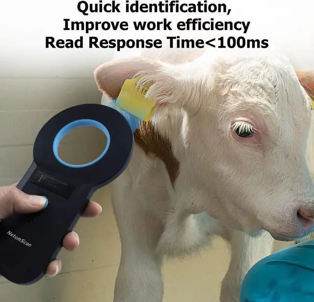 Alt view image 6 of 7 - NetumScan Pet Microchip Reader Scanner RFID EMID, Portable Pet Chip Scanner Rechargeable Data Storage Animal Tag Scanner with Stable OLED Display for ISO 11784/11785,FDX-B and ID64 RFID Black