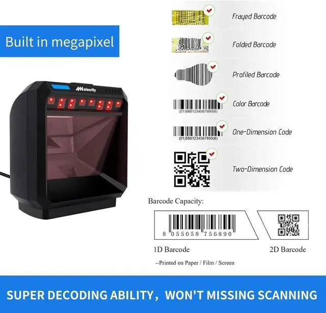 Alt view image 4 of 7 - Save 15% on Alacrity Bluetooth Barcode Scanner Portable 1D USB Laser Mini Bar Code Reader + Handsfree 2D Omnidirectional Barcode Scanner