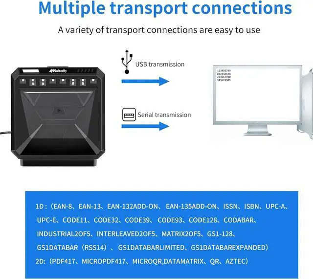 Alt view image 6 of 7 - Save 15% on Alacrity Bluetooth Barcode Scanner Portable 1D USB Laser Mini Bar Code Reader + Handsfree 2D Omnidirectional Barcode Scanner