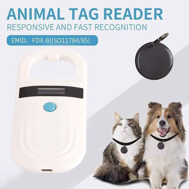 Alt view image 2 of 7 - Pet Microchip Scanner, Portable Animal Chip ID Scanner with OLED Display Screen, Rechargeable Data Storage Tag Scanner for FDX-B (ISO11784 / 11785) and EMID