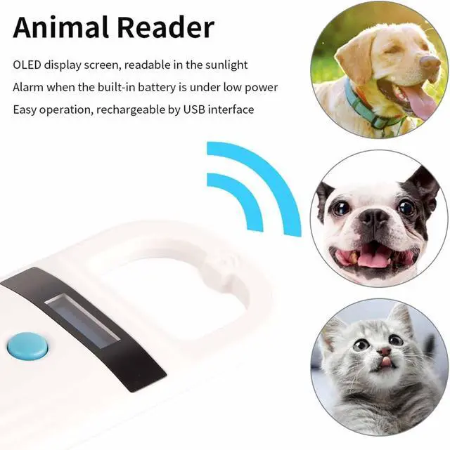 Alt view image 4 of 7 - Pet Microchip Scanner, Portable Animal Chip ID Scanner with OLED Display Screen, Rechargeable Data Storage Tag Scanner for FDX-B (ISO11784 / 11785) and EMID