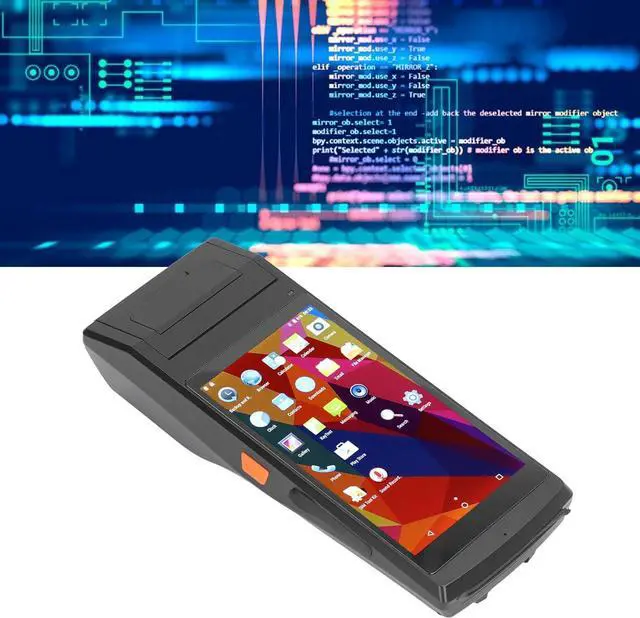 Alt view image 4 of 7 - Jauarta PDA Terminal 5.5 Inch IPS Screen Handheld Barcode Scanner Thermal Printer with Data Connection NFC Scanning 100240VAC (US Plug 100V to 240V)