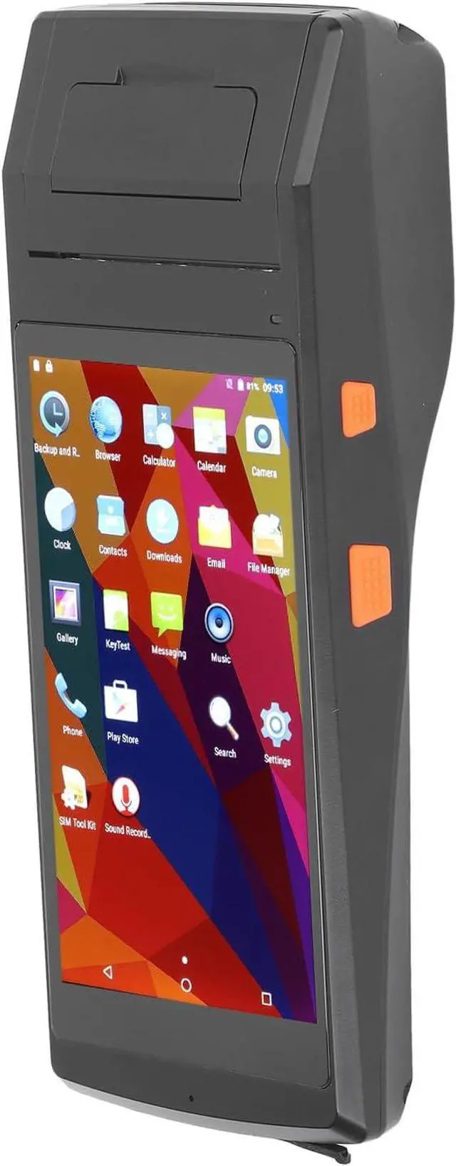 Alt view image 3 of 7 - Jauarta PDA Terminal 5.5 Inch IPS Screen Handheld Barcode Scanner Thermal Printer with Data Connection NFC Scanning 100240VAC (US Plug 100V to 240V)