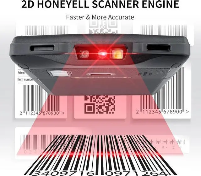 Alt view image 7 of 7 - Android Barcode Scanner with Case Mobile Handheld Computer with 1D /2D Barcode Scanner 4+64GB Rugged PDA Data Terminal Honeywell-N6603 Scanner Engine for Warehouse