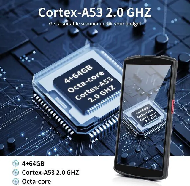 Alt view image 2 of 7 - Android Barcode Scanner with Case Mobile Handheld Computer with 1D /2D Barcode Scanner 4+64GB Rugged PDA Data Terminal Honeywell-N6603 Scanner Engine for Warehouse