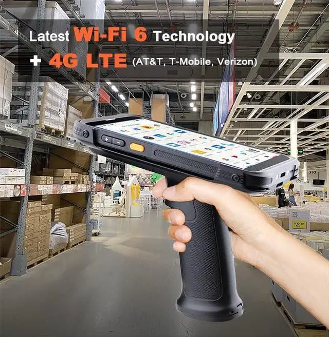 Alt view image 3 of 6 - Rugged Handheld Data Terminal Android 11 Barcode Scanner 5.5" Touchscreen PDA with Zebra 2D Scan Engine, Wi-Fi 6 & Bluetooth, for Warehouse Inventory
