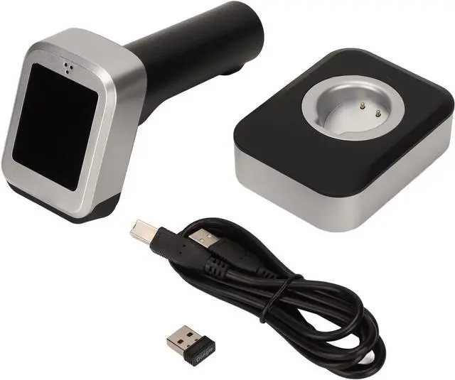 Alt view image 6 of 7 - Wireless Barcode Scanner, 2.4GHz Wireless Wired 3 Modes Handhold 1D 2D Bar Code Scanner with 1.8in LCD Screen Display and Charging Base, 492ft Transmission