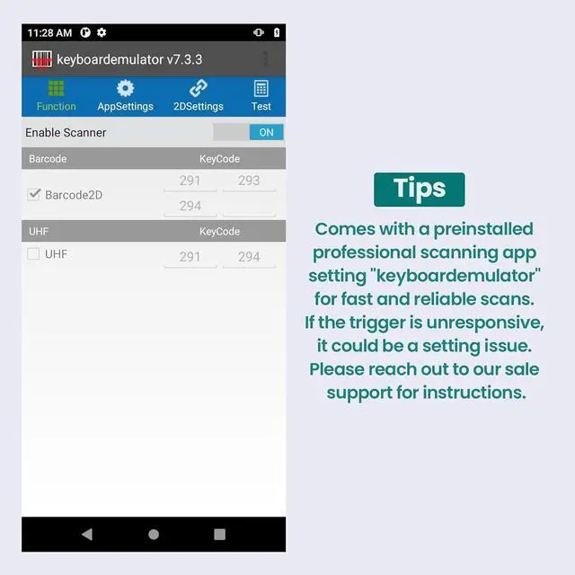 Alt view image 7 of 7 - Anyeast Android Barcode Scanner, Android 11, Wi-Fi 6 Rugged PDA Data Terminal, Handheld Mobile Computer with Zebra Scanner, 1D 2D QR Barcode Scanner with Case and Holster for Retail Warehouse Scanner