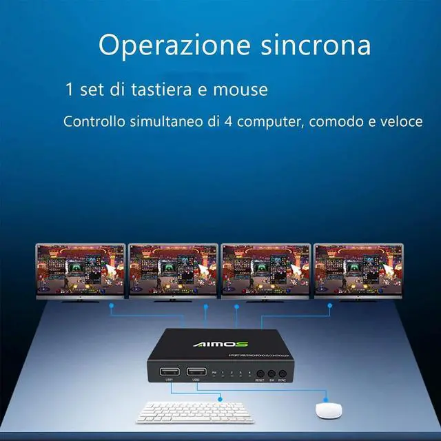 Alt view image 2 of 7 - Ennovor 4 Ports Splitter - Multifuncional Keyboard Mouse Synchronizer Controller, KVM Metal Switcher, USB2.0 Full Speed Technology 12Mbps Controller,for Windows/Linux/Android/Netware System