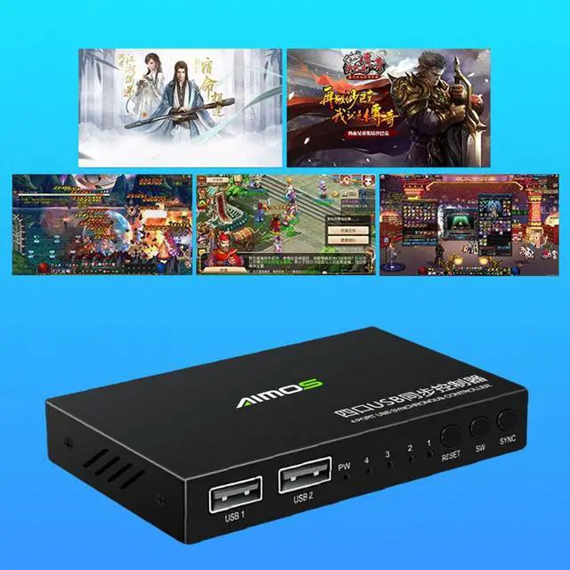 Alt view image 4 of 7 - Ennovor 4 Ports Splitter - Multifuncional Keyboard Mouse Synchronizer Controller, KVM Metal Switcher, USB2.0 Full Speed Technology 12Mbps Controller,for Windows/Linux/Android/Netware System