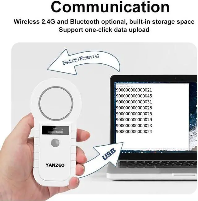 Alt view image 6 of 7 - Yanzeo AR180C Pet Microchip Reader 134.2KHz Pet ID Reader Cat Dog Microchip Scanner FDX-B(ISO 11784/11785)