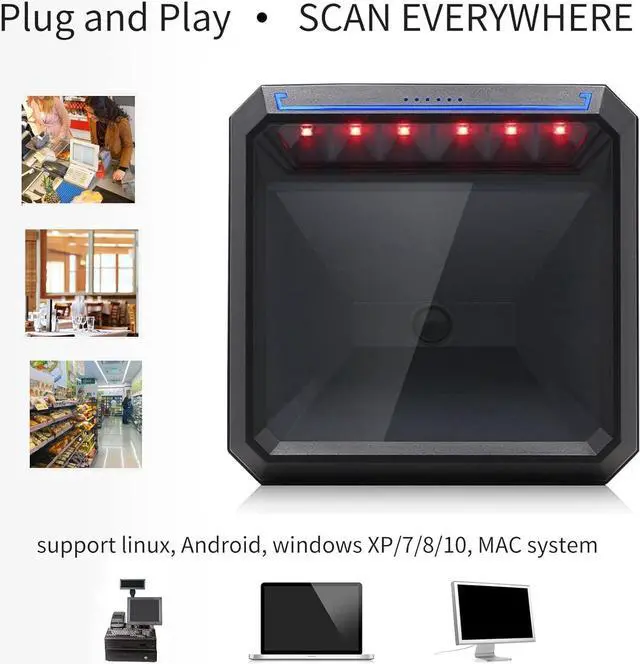 Alt view image 3 of 7 - BISOFICE 1D 2D Barcode Scanner QR Bar Code Reader Module Scanner CMOS Image USB Port Connection Omnidirectional Platform Auto Scanning High Scanning Speed 4m/s