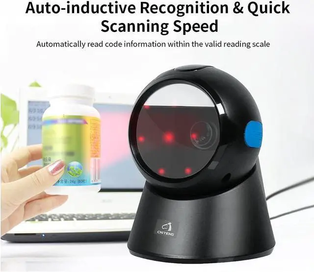 Alt view image 6 of 7 - Versatile Scanning,HUIOP Wired Barcode Scanner USB Versatile Scanning Hands-Free Scan QR Code 1D&2D Code Reader for Supermarkets/Stores (Black)